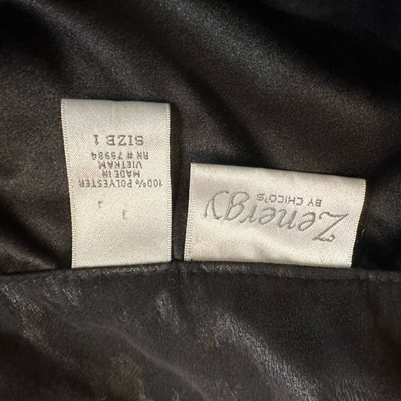 Zenergy Chico’s Animal Print Black Moto Biker Lightweight Jacket 1 - Picture 7 of 7